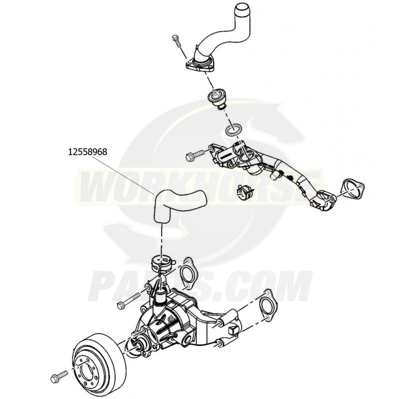 12558968 8.1l Waterpump Bypass Hose Workhorse Parts